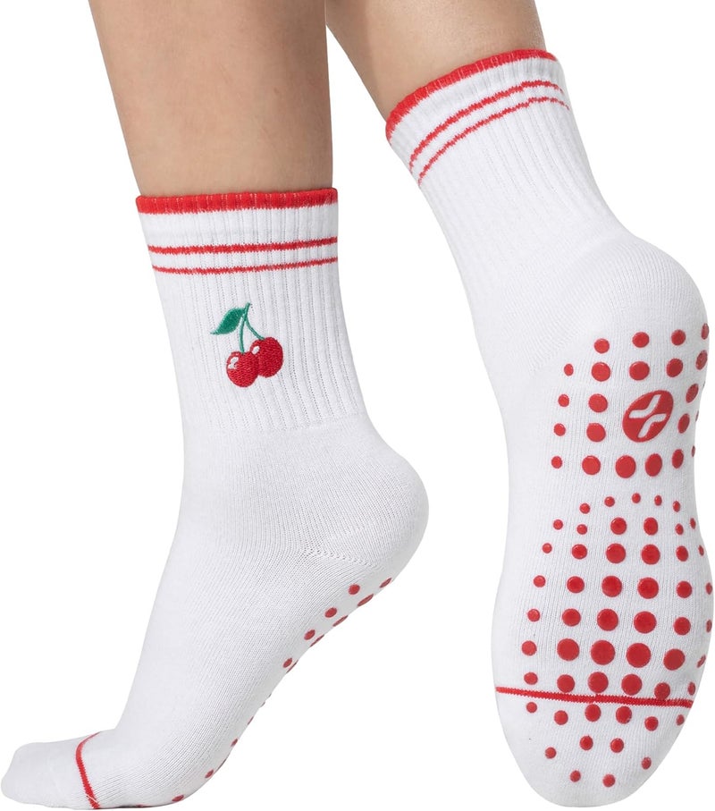 CoolMate Store Pilates Socks with Grips for Women, Yoga Socks, Crew Non Slip Women for Barre, Pilates Gifts - Image 1
